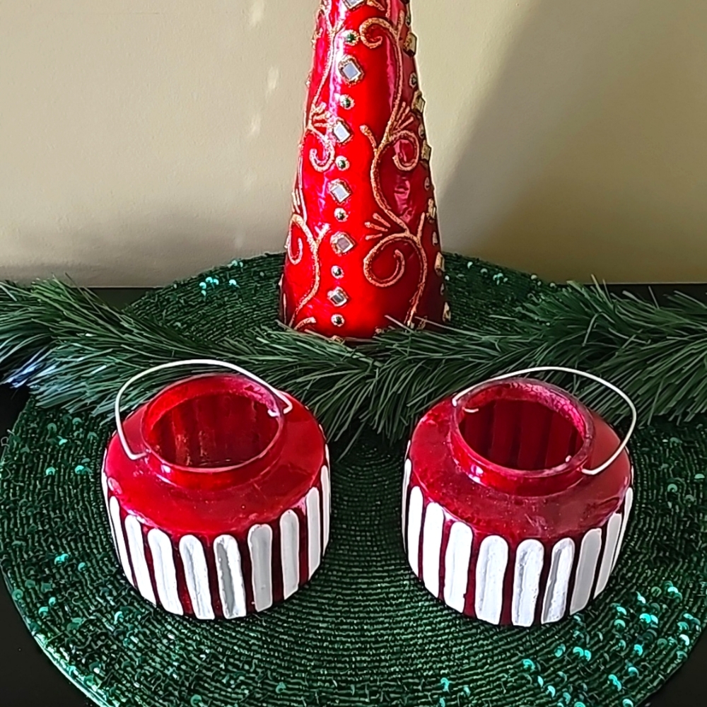 Pier 1 Glass Lanterns Set of Two.